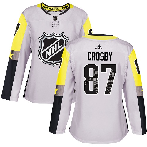 Adidas Pittsburgh Penguins #87 Sidney Crosby Gray 2018 All-Star Metro Division Authentic Women Stitched NHL Jersey->women nhl jersey->Women Jersey
